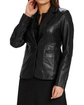 Women Genuine Leather Blazer Coat WB 06